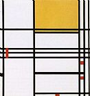 Piet Mondrian Wall Art - omposition with Black White Yellow and Red